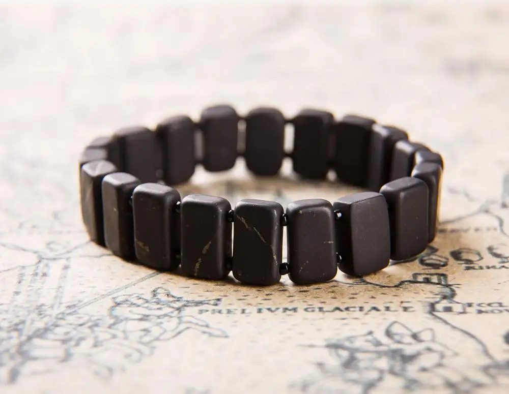 
Shungite 21*10*5 mm unpolished rectangle / Schungit bracelet 