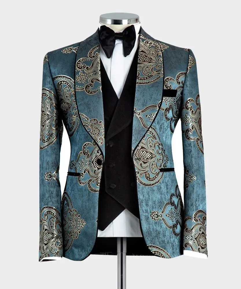 Мужская рисунком; Костюм-смокинг; 6 видов цветов в наличии