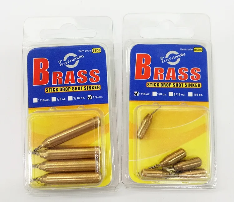 Reaction Tackle Drop Shot Brass Weights/Fishing Sinkers in Various Sizes