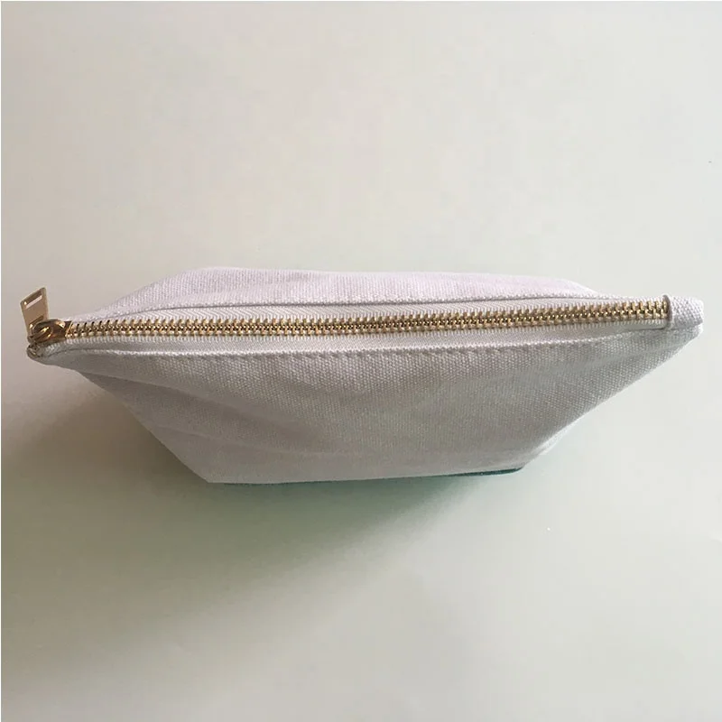 Cosmetic packaging 9*7 inch makeup travel bag with canvas glitter bottom, canvas pencil pouch /  canvas make-up bag