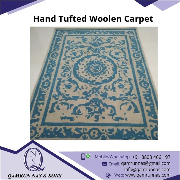 Newly Design Pattern Hand Tufted 100% Wool Carpets And Rugs globe design attractive look fro Indian supplier