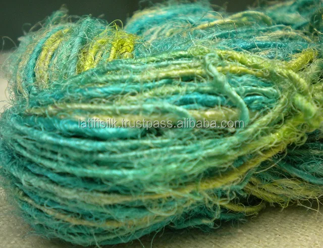 Recycle sari silk yarn Filament Yarn used in sewing, crocheting, knitting, weaving, embroidery, ropemaking, Art and craft