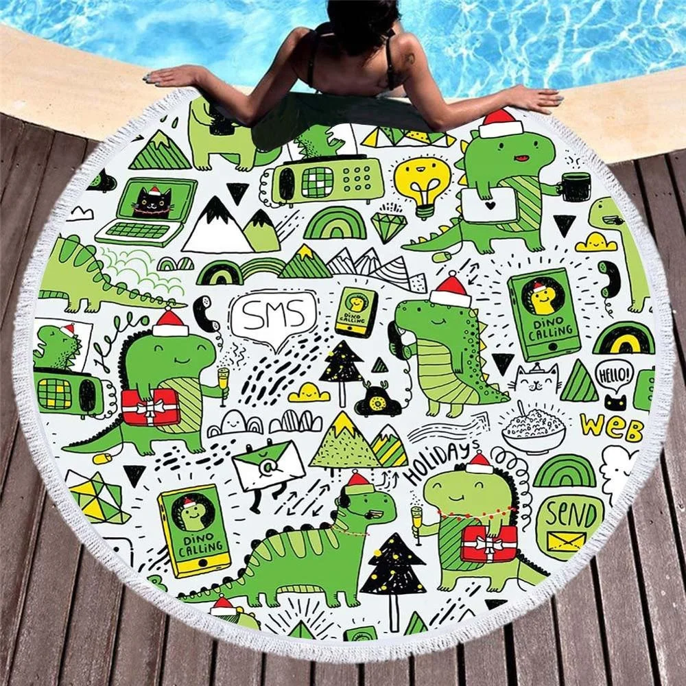 
Custom made round microfiber beach towel dropshipping 