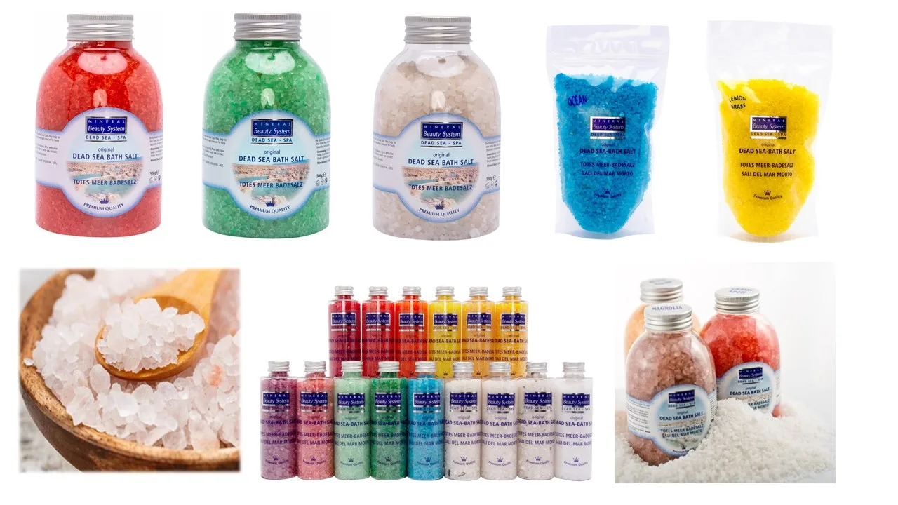 Different Colors and Fragrances Dead Sea Pure Natural Bath Salt Rose - Pure Natural skin and Body care SPA