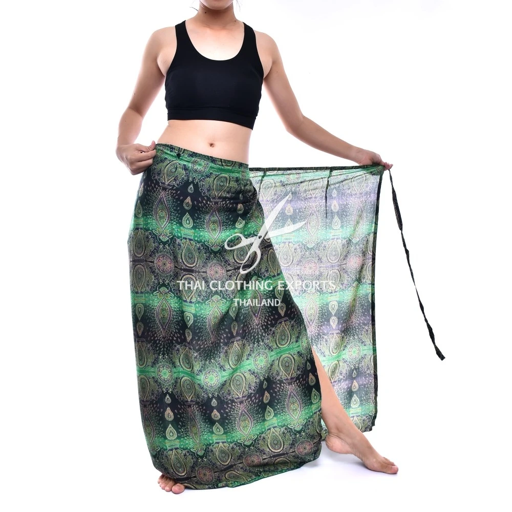 Peacock Eggs Printed Sarong pants, Wrap pants, Beach pants