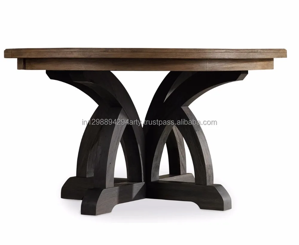 Rustic Vintage Style Solid Wood Four sitter Round Designer Mango Wooden Dining Table