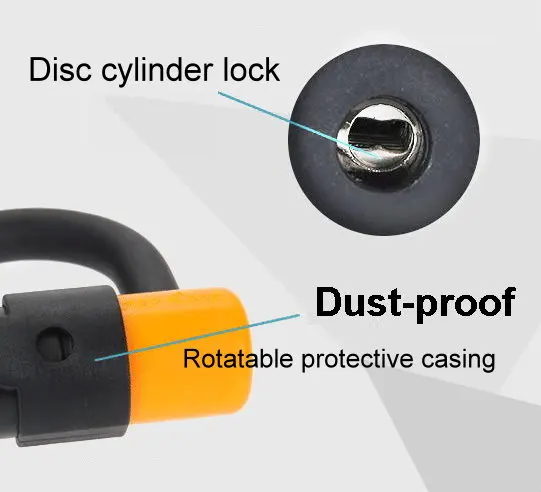 
Steel Alloy ABS anti theft cylinder U lock for scooter bike U lock 