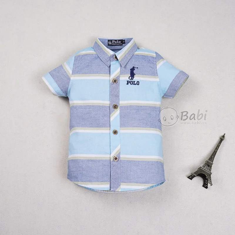 
Big stripe linen shirt for boys 