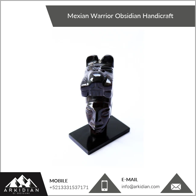 Quality Design Mexican Obsidian Sculpture Warrior for Home Decoration