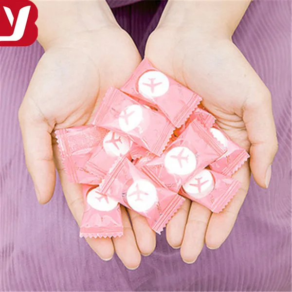 
Disposable Biodegradable magic coin compressed towel with candy package 
