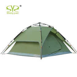 3-4 Person Windbreak Camping Tent Dual Layer Waterproof Pop Up Open Anti UV Tourist Tents For Outdoor Hiking Beach Travel