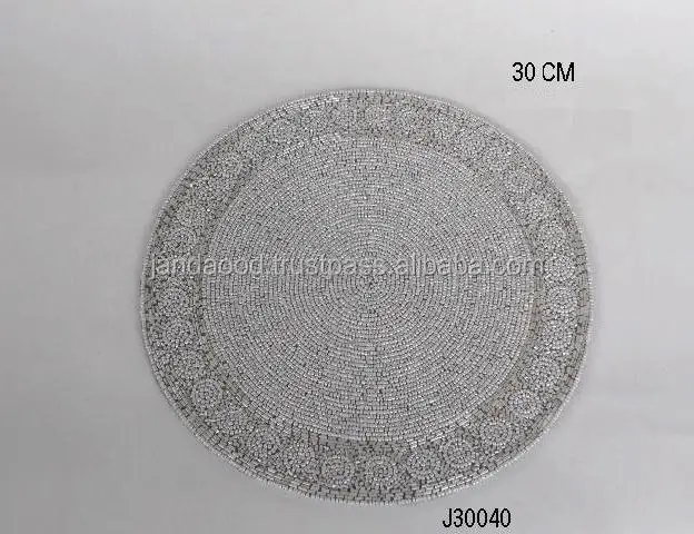 
Glass beaded Table Mat in two tone silver colour other patterns available 