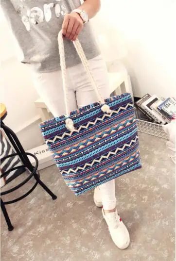 
Hot Selling Colorful Canvas Beach Bags Women Lady,handle Bag Cotton Canvas Striped 25cm Height Polyester Sh-n00102 Sinohood 
