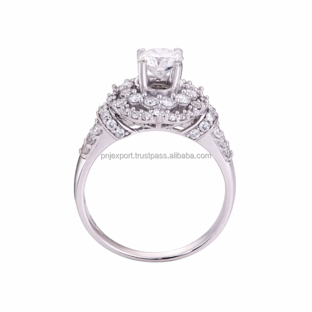 Natural Diamond Women Jewelry Set Jewelry Manufacturer Wholesale 14K Gold White Round Brilliant Cut