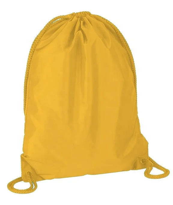 high quality promotion company logo custom gym backpack 210D polyester drawstring draw string bag