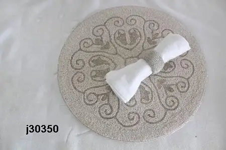 
Glass beaded Table Mat in two tone silver colour other patterns available 