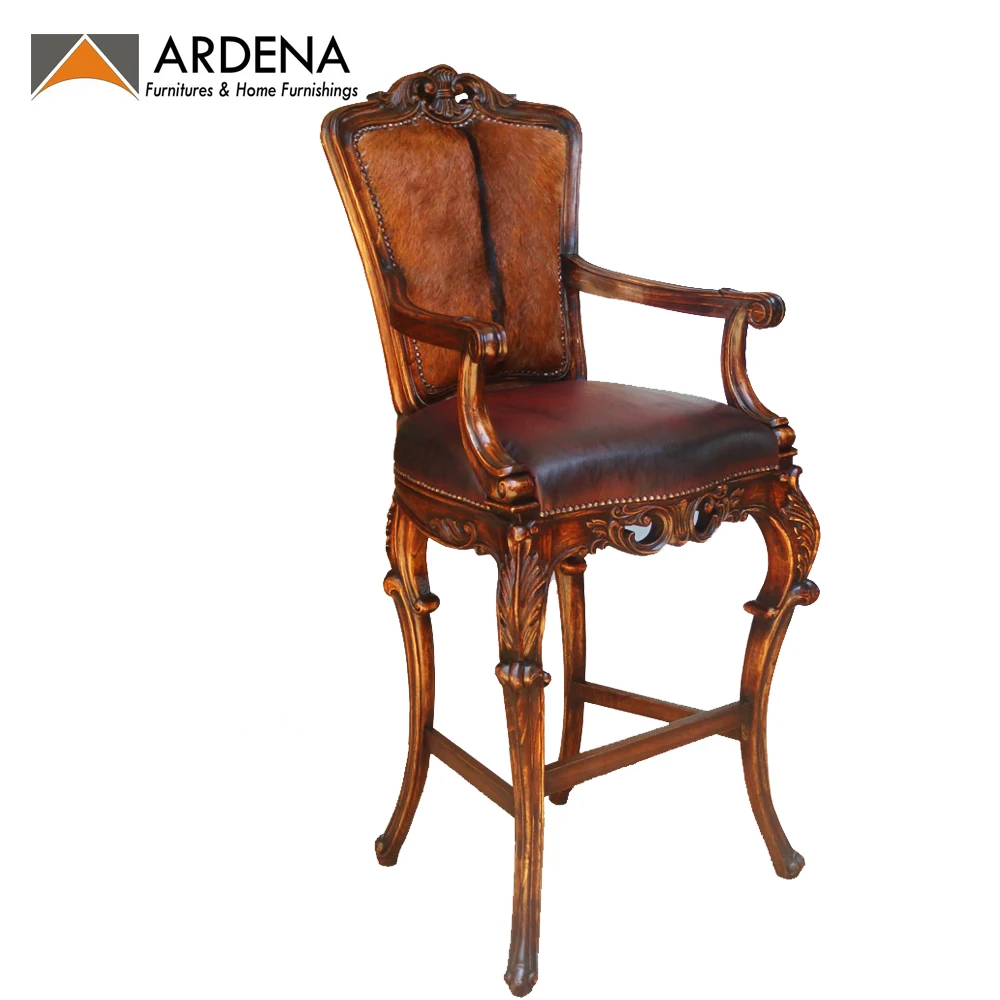 Stool Chair Wood from Solid Wholesale Antique Mid Century High Bar Durable Elegant Commercial Furniture Night Club Furniture T/T
