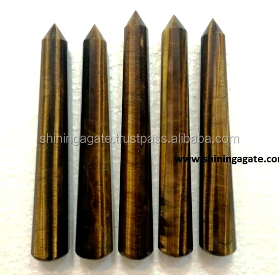 Тигровый глаз, 16 граненых драгоценных камней, массажная палочка, натуральный камень, лечебные массажные палочки, оптовая продажа, палочки от производителя