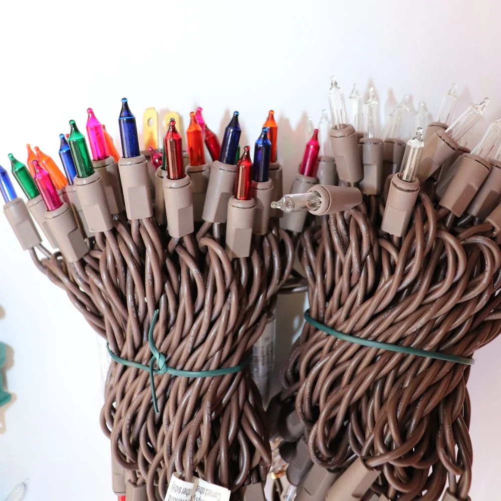 
50 Lights led Christmas lighting string for holiday decoration, Warm White, Green Wire,6 inch spacing 