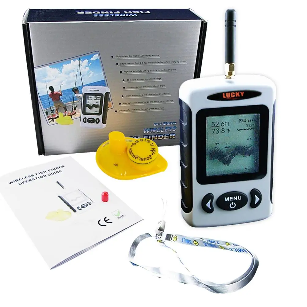 LUCKY FFW-718 Digital Wireless Sonar Fish Finder 120m(400ft) Wireless Range 45M(135ft) Lake Seabed (OEM Packaging Available)