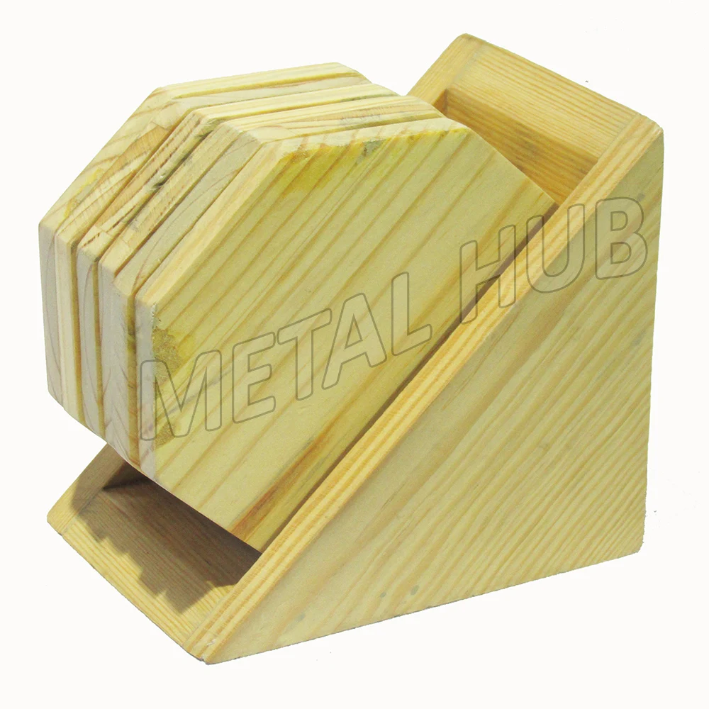 Mango Wooden Coaster Set With Octagon Shape Set of 4, Wooden Octagon Coaster S/4, Wooden Coaster Set