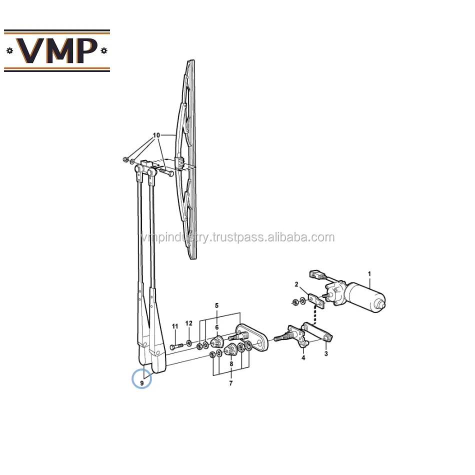 VOE 11039233 New Construction Machinery Parts Wiper Arm for Wheel Loaders EL70 L50 L60 L70 L90 L110 L120 L150 L180 L220 VMP