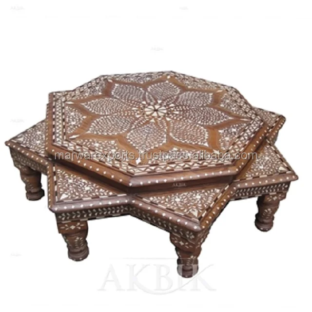 Unique Bone Inlay Coffee Table