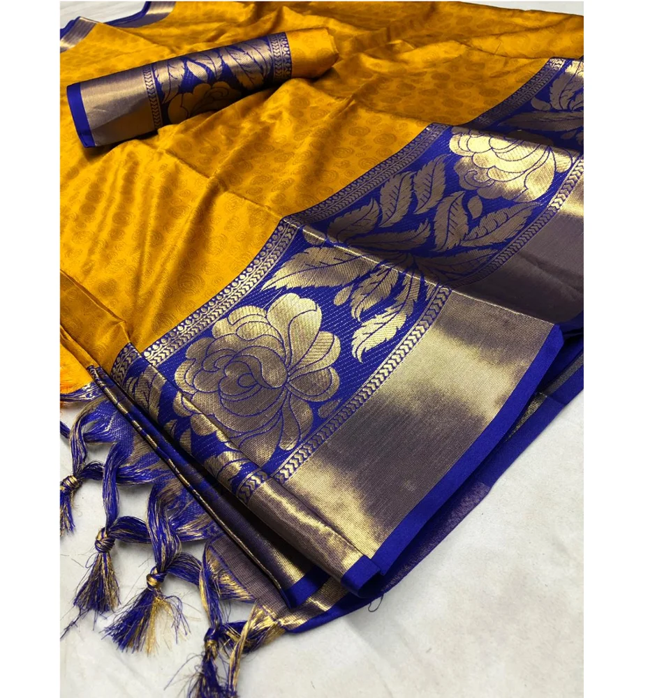 Шелковые хлопковые Дизайнерские Сари ручной работы от R & D Exports