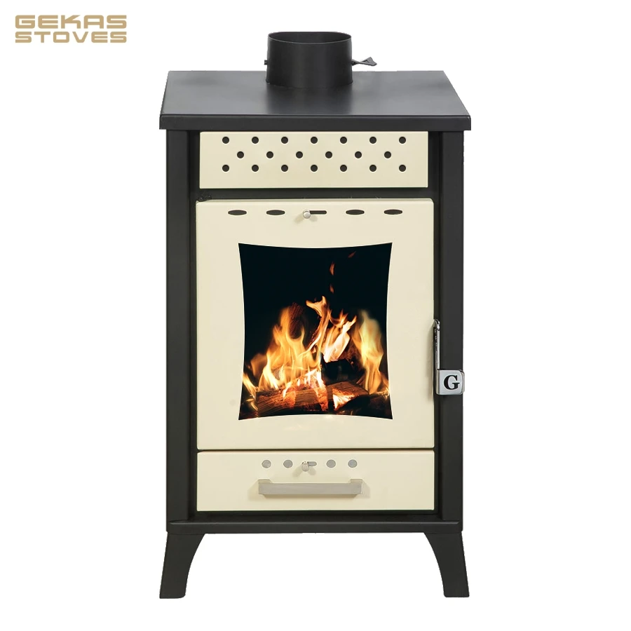 15 kW Wood Burning Steel Stove with Water Jacket | 74% Efficiency (Gekas Stoves - DG 2000) Black, Silver, Red, Beige