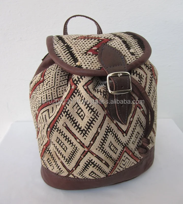 One of a Kind Handmade Genuine Leather @ Kilim Backpacks