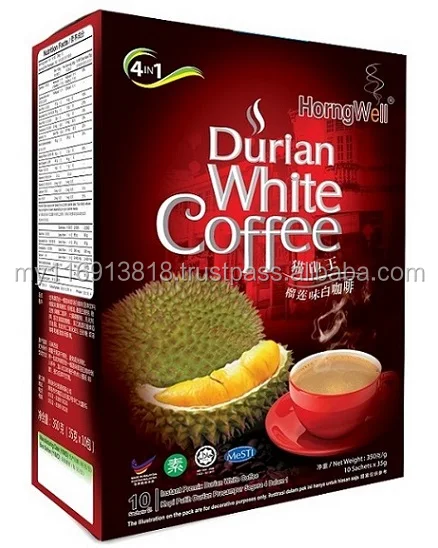 
4 In 1 Rich and Strong Musang King Instant Durian White Coffee 