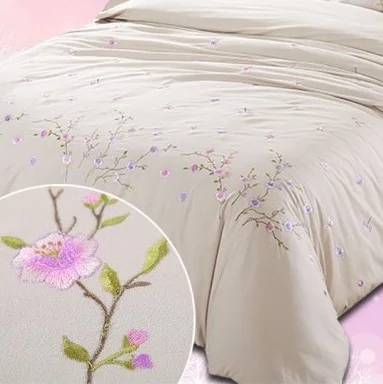 Hotel pillowcases /hand embroidered floral design royal bedsheets