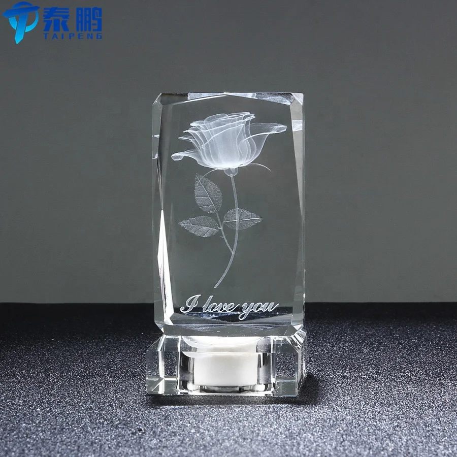 
Best selling 3d laser wedding decorations favors for crystal cube rose 