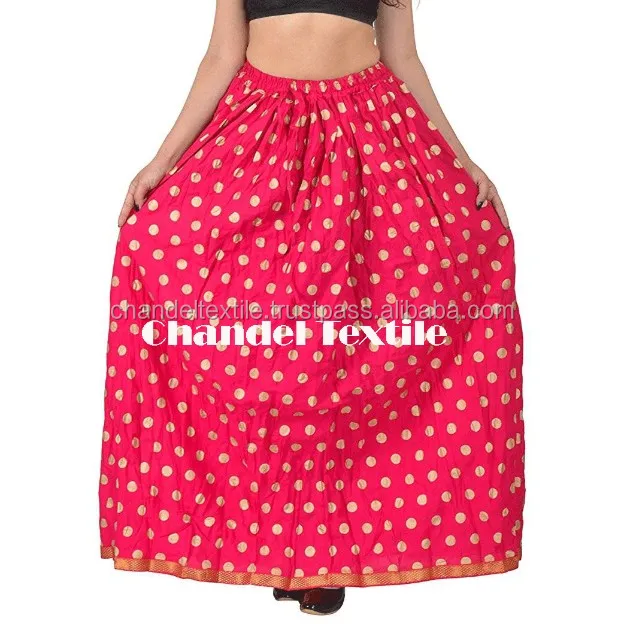 Jaipuri maxi skirts Printed Casual Fashionable Skirt Ethnic Bollywood Style Designer With Golden border wraps skirts
