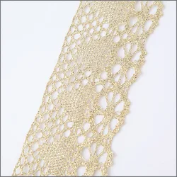Metallic GOLD Embroidery Lace Trim for Bridal