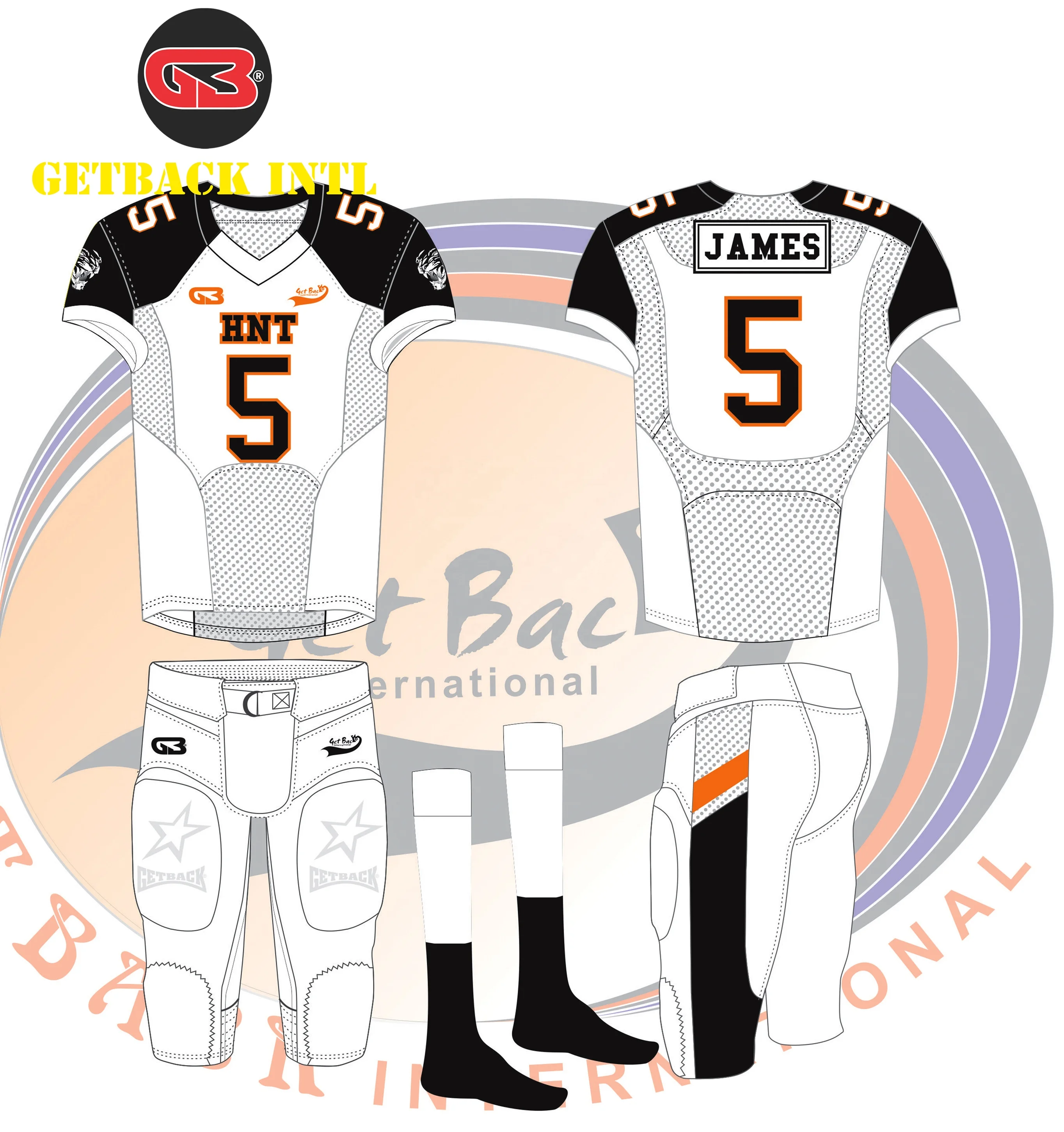 Latest American Football Uniforms with Sublimation Printing Polyester Spandex 450 Gsm /Tackle Twill Embroidery Football Uniforms