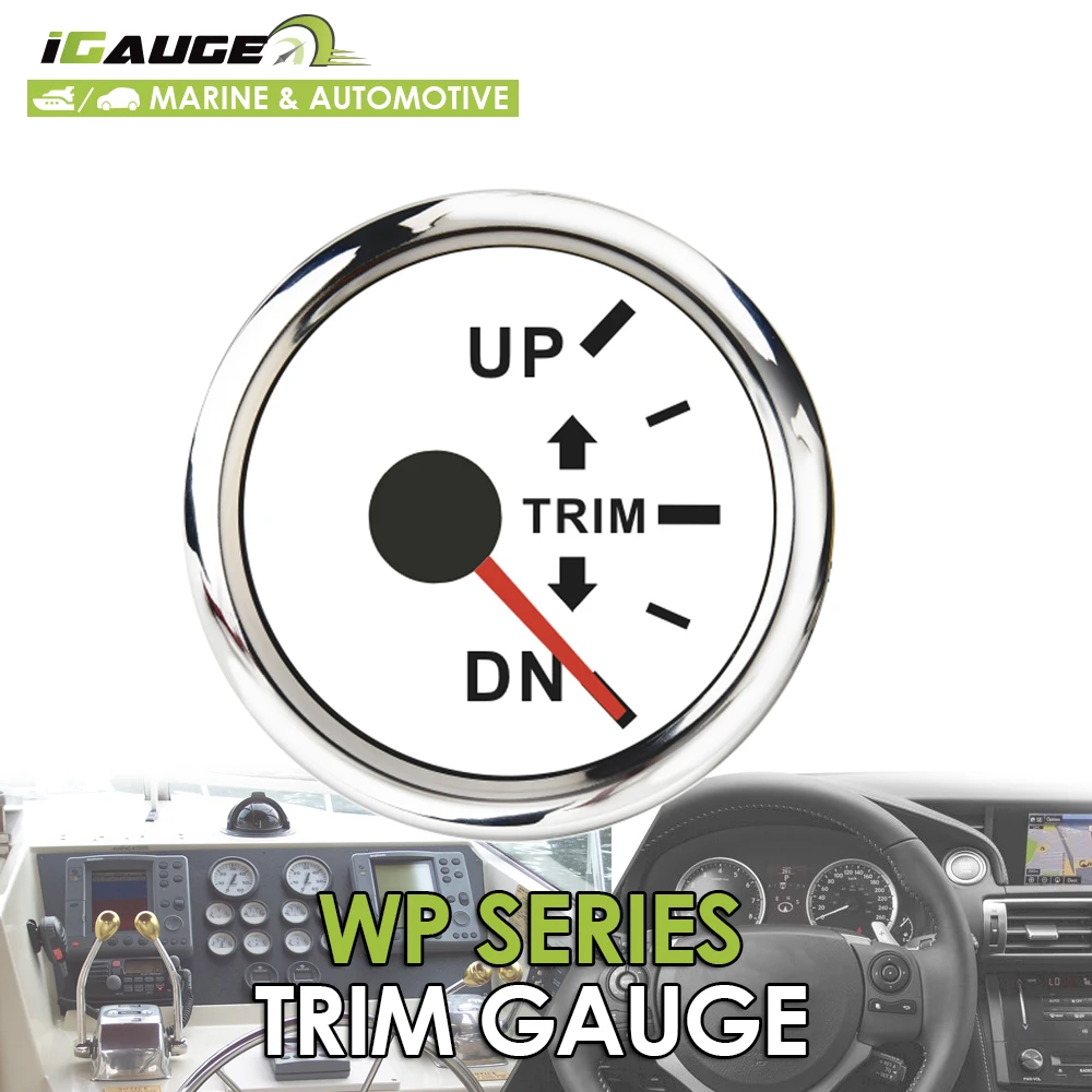 Высококачественный белый водоотталкивающий бортовой правый манометр для морских и автомобильных автомобилей, 2-1/16 дюйма, 52 мм