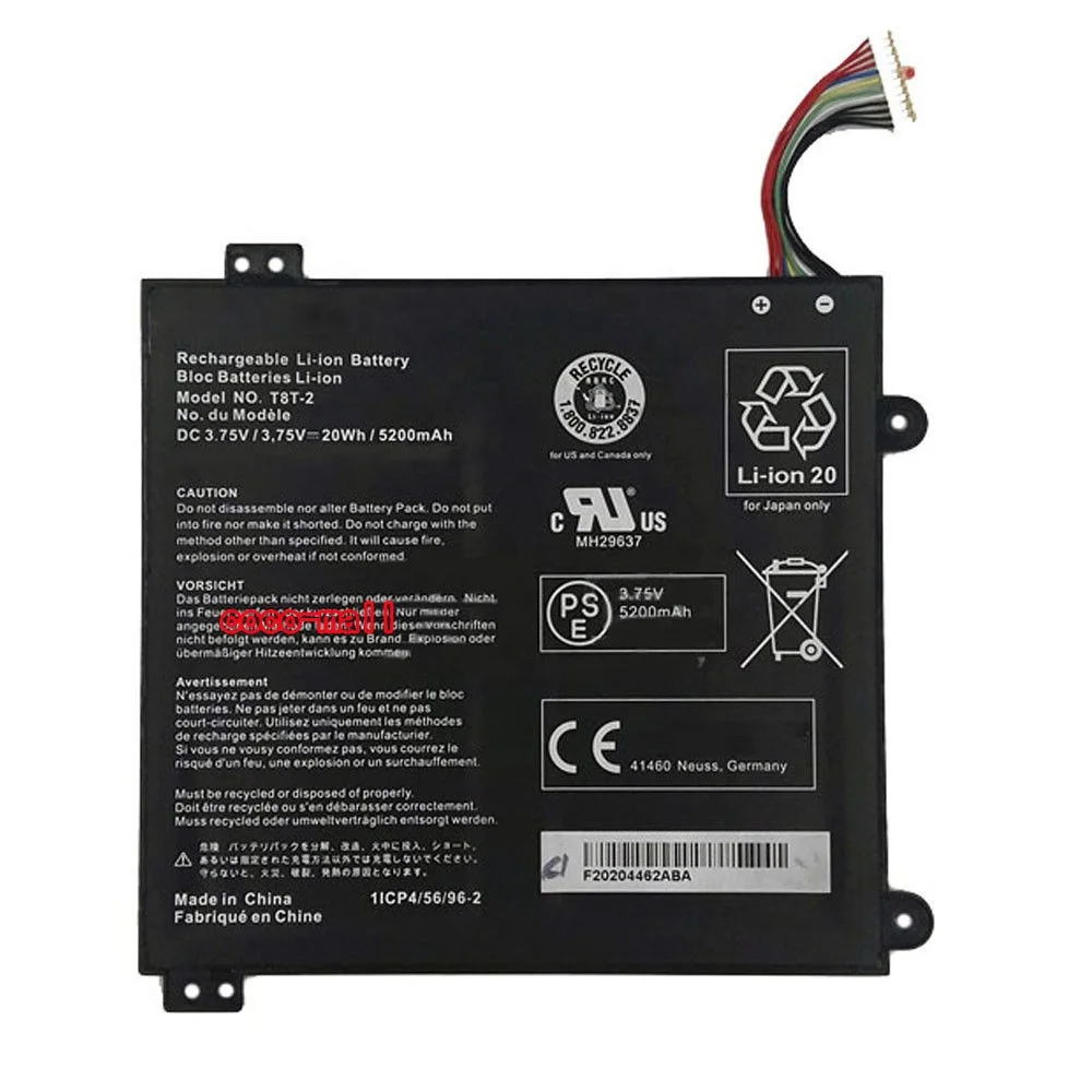 3.75V 20wh T8T-2 Laptop Battery For Toshiba Satellite Click Mini L9W-B Series Tablet