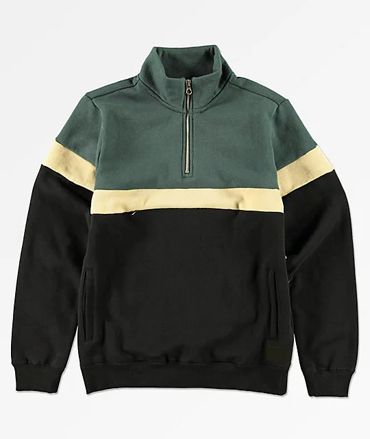 
MGOO Wholesale warm colorblock quarter zip sweatshirt Non-hooded boys pullover with custom design 