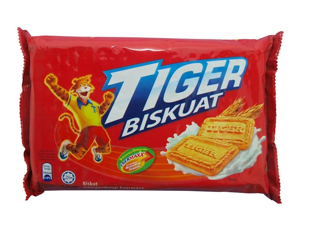  Сладкое печенье Tiger Sweet Малайзия с молоком шоколадом и вкусом банана