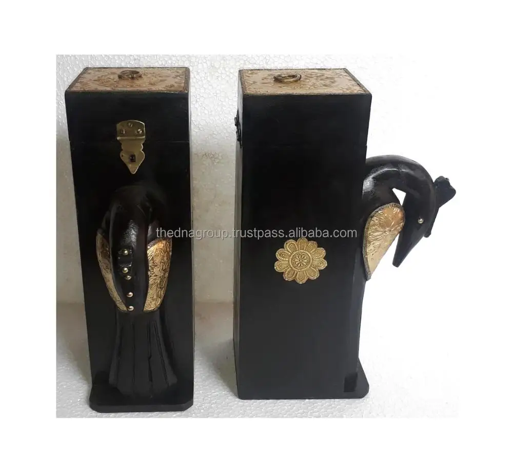 Unique Design Wooden wine box with brass