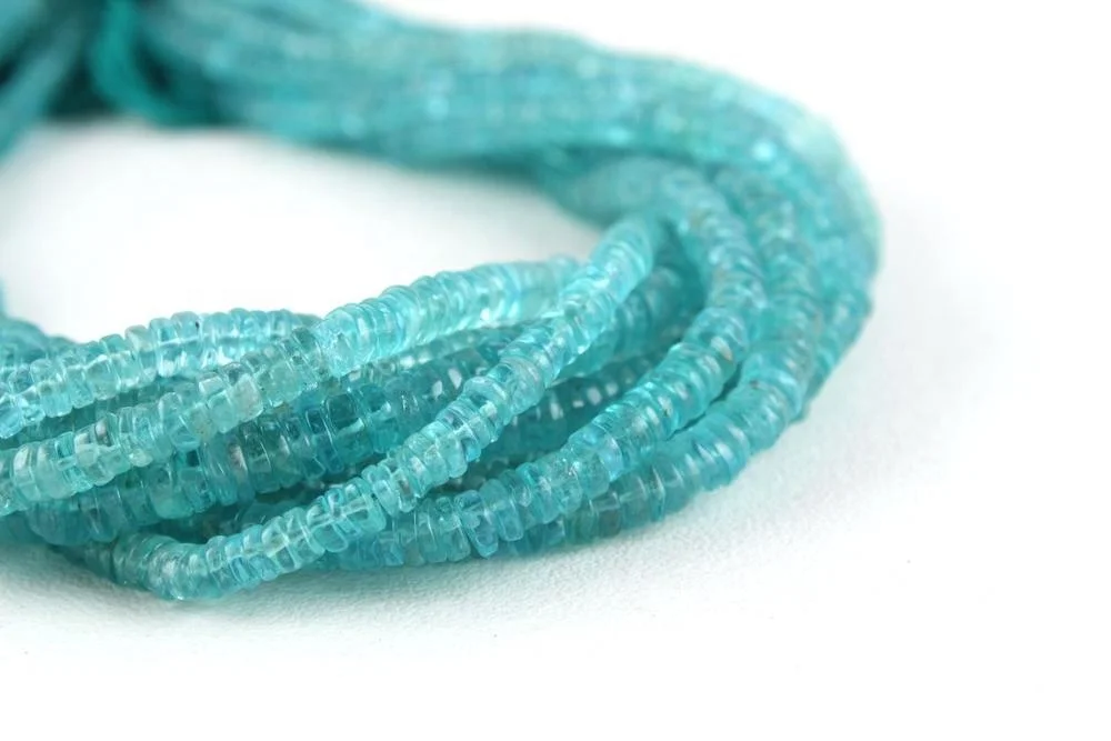 Natural Blue Apatite Gemstone Tyre Shape Smooth Beads 2019 Wholesale Manufacturer Genuine High Quality