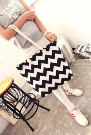 
Hot Selling Colorful Canvas Beach Bags Women Lady,handle Bag Cotton Canvas Striped 25cm Height Polyester Sh-n00102 Sinohood 