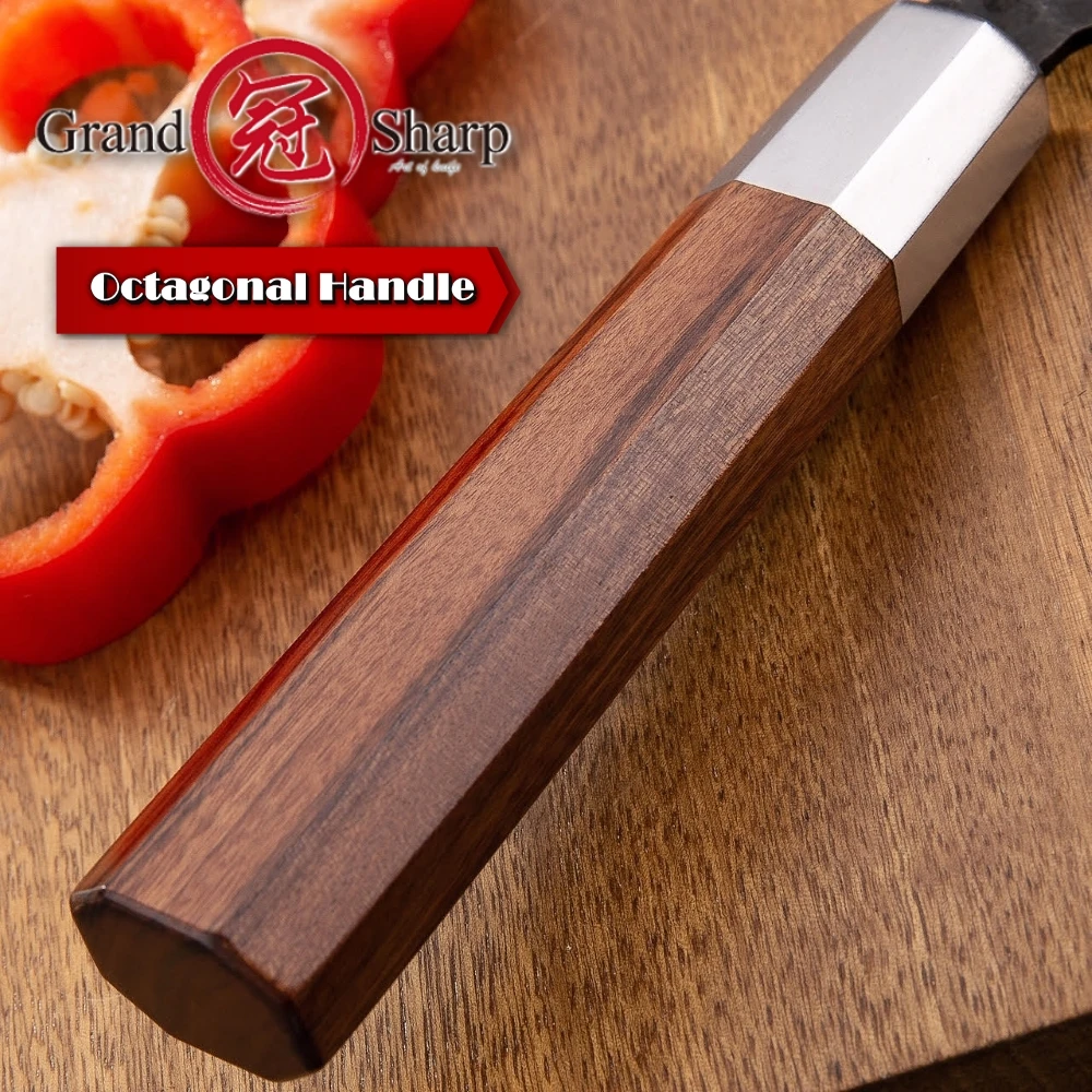 Handmade Chef Knife Japanese Kitchen Knives High carbon Steel Gyuto PRO Slicing Cooking Tools African Wood Handle Gift Box