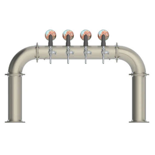 Мостовая башня с 4 кранами управления потоком и подсветкой-щетка из нержавеющей стали-гликоль рециркуляции +