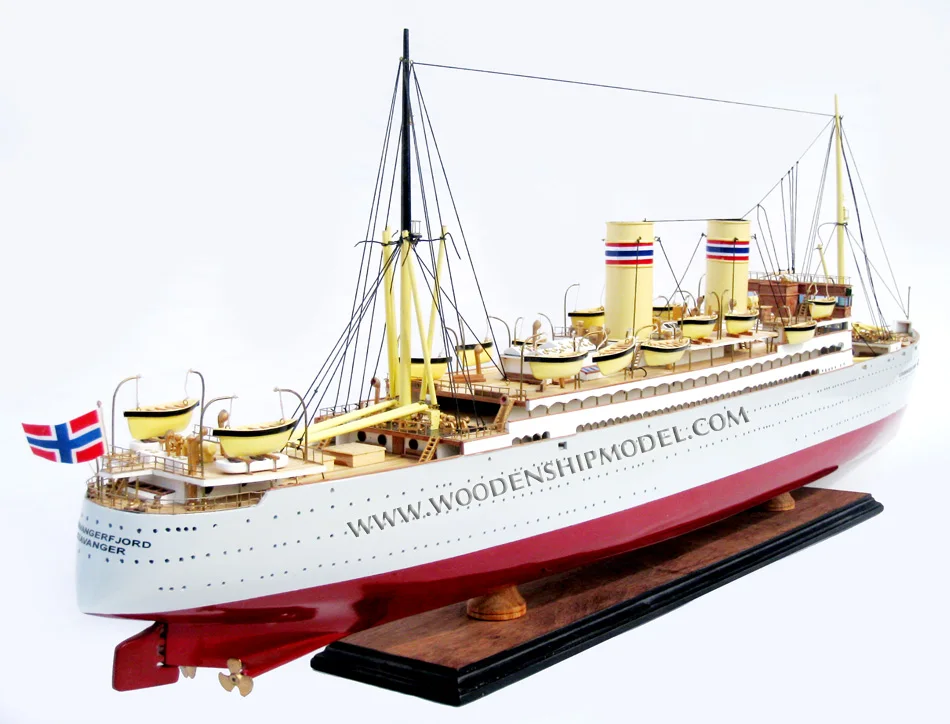 SS STAVANGERFJORD WOODEN OCEAN LINER MODEL - MODEL BOATS HANDICRAFT FOR SALE