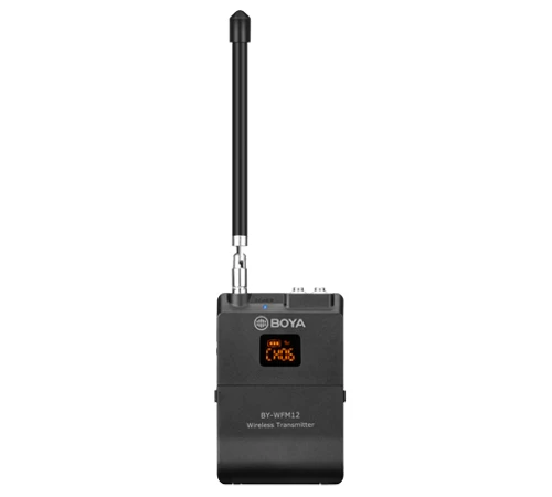 BY-WFM12( VHF Wireless Microphone) For smartphone, DSLRs, with 12 selectable operating channels, real-time monitoring.