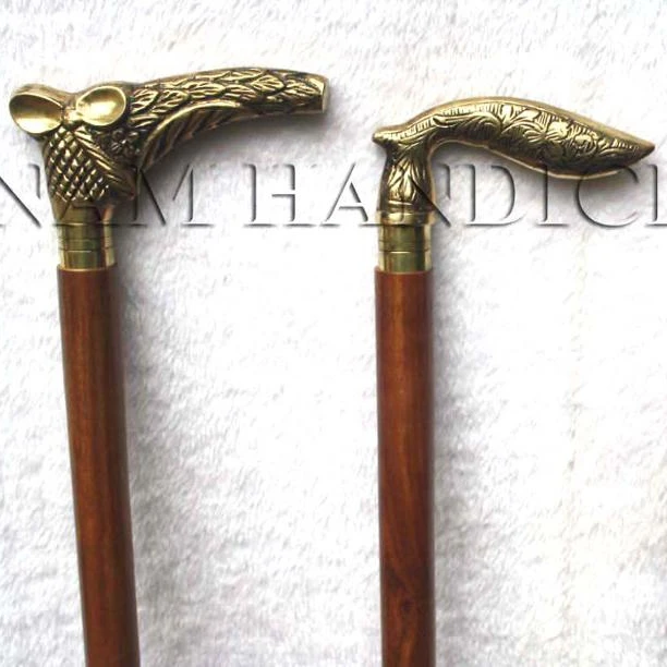 Антикварные латунные деревянные походные палочки с уникальной ручкой/деревянная трость латунной тисненой ручкой