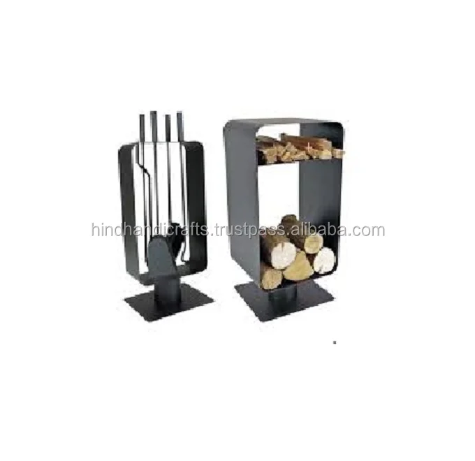 Iron Log Holder Cum Fire Place Accessories Stand | Iron made Fireplace Accessories Log Holder