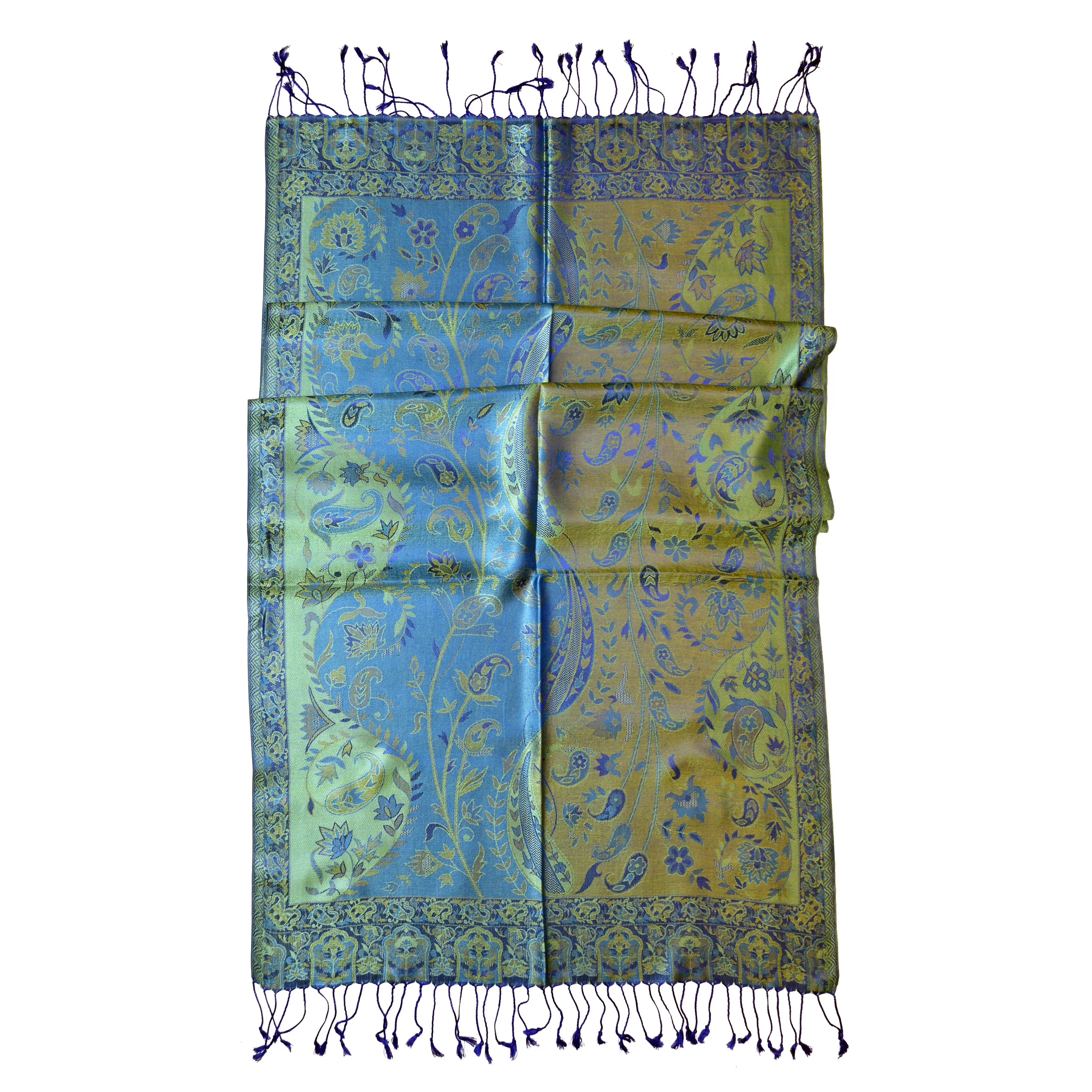 Silk Jacquard shawls stoles in pure silk supplier hand made silk scarfs shawls women wear custom design